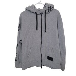 Been Trill Large Full Zip Hoodie Mens Grey Gothic Graphic Streetwear‎ Sweatshirt